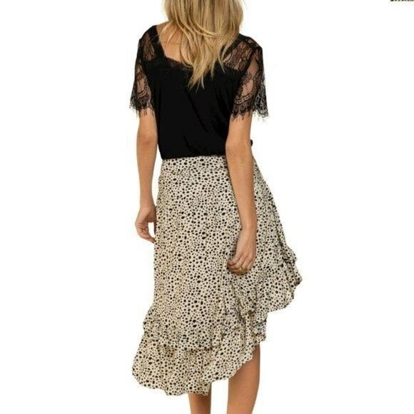 NWT POL Asymmetrical Ruffle Hem Leopard Print Mini Skirt - Picture 6 of 9